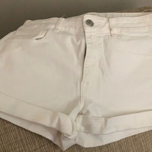 American Eagle white jean shorts